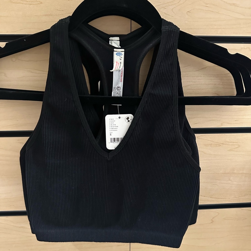 Black racer back crop top